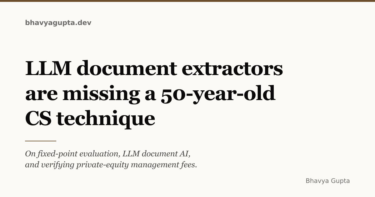 LLM-First Document AI Overlooks 50-Year-Old CS Technique